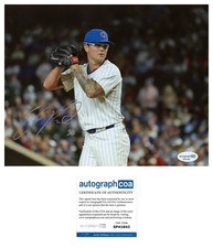 ETHAN ROBERTS SIGNED CHICAGO CUBS PITCHER 8x10 PHOTO - ACOA COA