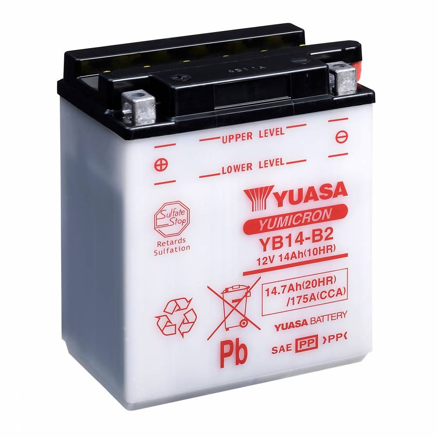 Batterie Yuasa YB14-B2 12v 14ah pour remplacer l'alimentation de votre moto