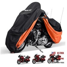 Waterproof Motorcycle Cover with Side Top XL 116" x 47" x 53" Touring Ultra