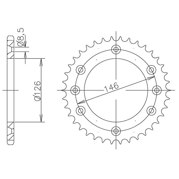 Zahnrad Stahl P428 - Z50 (DIS.00019) Suzuki 125 Dr Sm 09/12-image
