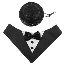 Dog Dress up Pet Suit Tuxedo for Large Dogs Gentleman Costume Hat