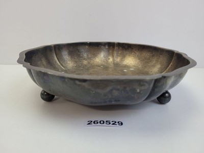 Schale 17 Quist Versilbert Metall 3 Kugelfüße 30er Jahre Bauhaus Deko #260529