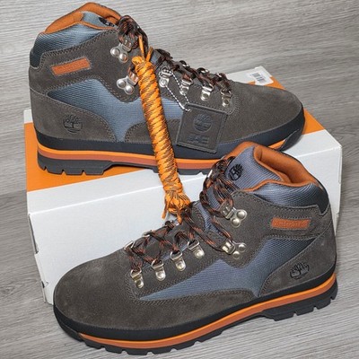 Timberland Mens AE Euro Hiker Mid Lace Up Suede Leather Boots Size 9 Green Brown