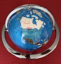 Gemstone World Globe Crome Stand Large Globe w/Compass On The Base