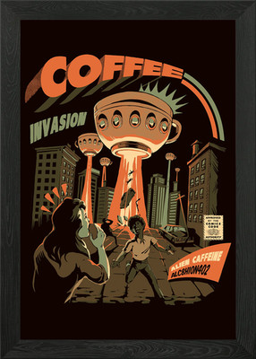 Gerahmtes Wandbild Poster Leinwanddruck Bild Kaffee Invasion