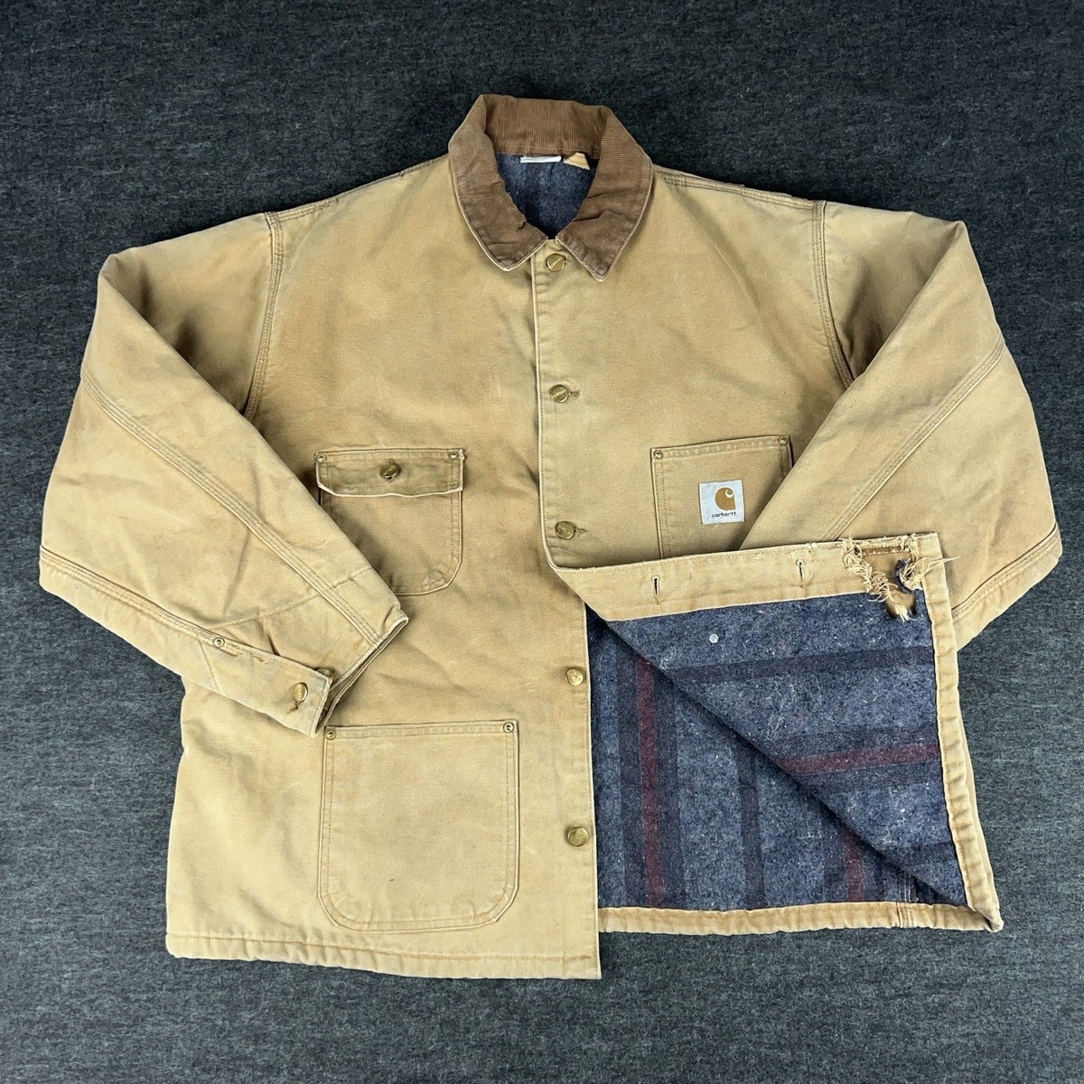Vintage Carhartt Jacket Men's Tan Extra Large Blanket Lined