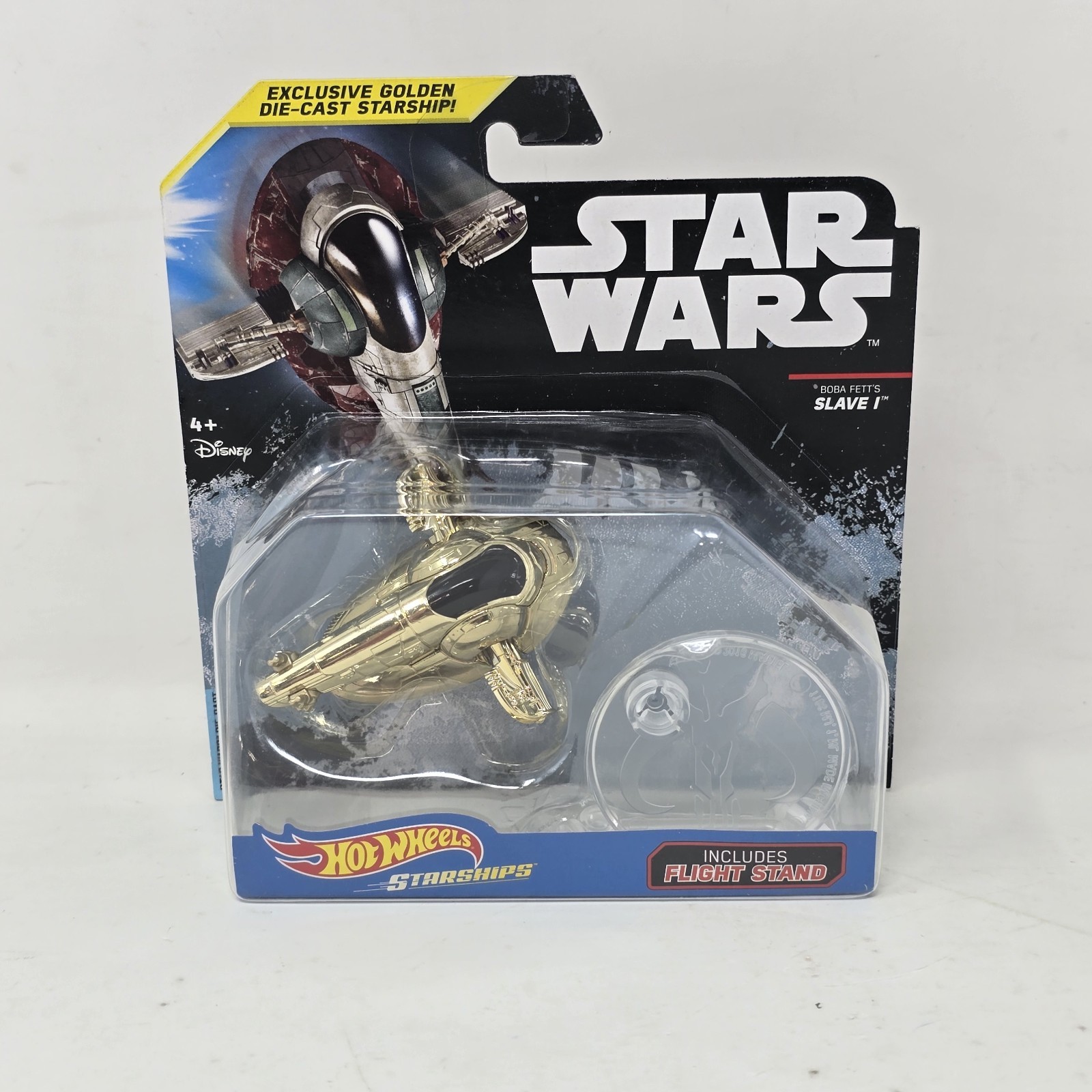 Star Wars Hot Wheels Starships Boba Fett Slave 1 Gold Variant New 2015 Mattel