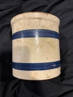 Vintage Crock RRP Co Blue Stripe Roseville Ohio Pottery USA