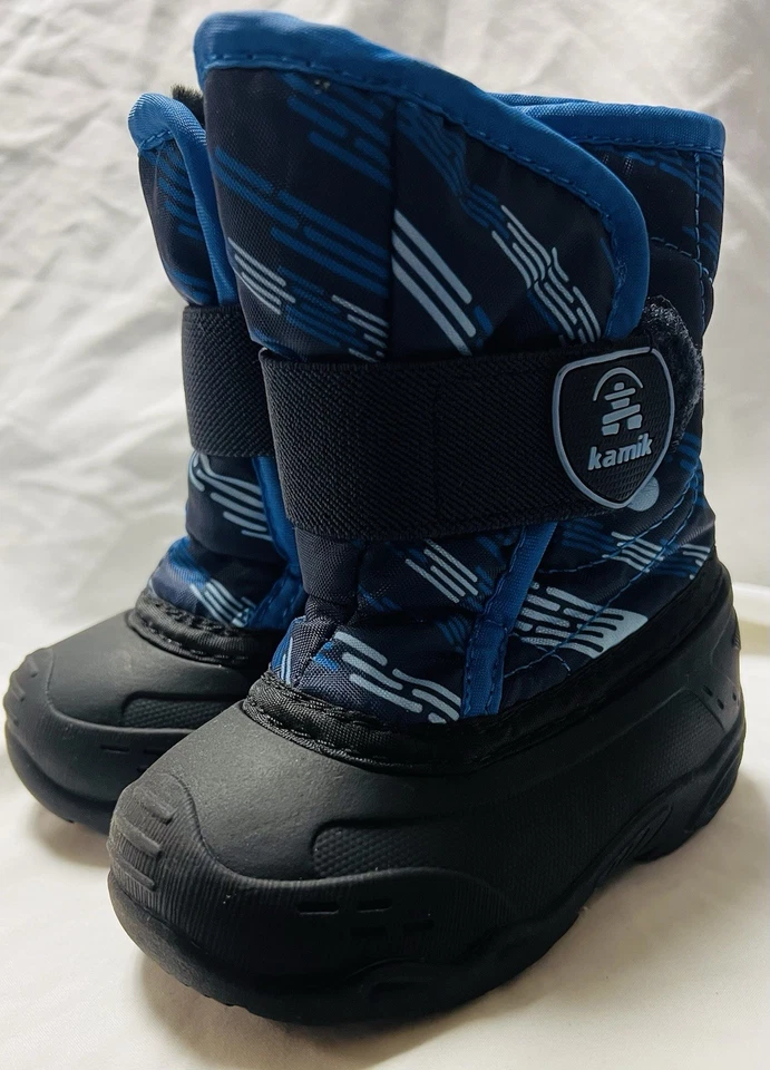 Botas de nieve de invierno Kamik Snowbug2 para niños pequeños talla 5 azules impermeables cálidas aisladas Foto 2 de 4
