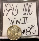 1945 Mercury Silver Dime (UNC) Uncirculated Condition! WWII! ENN Coins