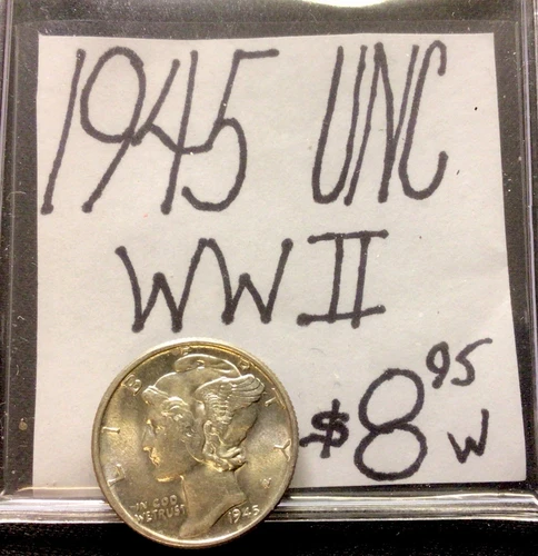 1945 Mercury Silver Dime (UNC) Uncirculated Condition! WWII! ENN Coins