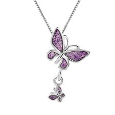 18 inch Purple Dainty Butterfly Love Charm Birthday Pendant Necklace Jewelry for