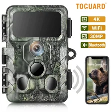 TOGUARD 4K 30MP Trail Camera WiFi Bluetooth No-glow Game Hunting Cam NightVision