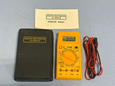 Digital Multimeter Model DT3800G w/ Case, Manual & Test Leads