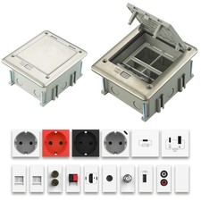 Bodentank Edelstahl IP66 Fußbodensteckdose frei bestückbar erweiterbar Estrich