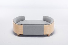 Scandinavian Elevated Dog Bed Fits Solid Wood Legs  Velvet Cushion