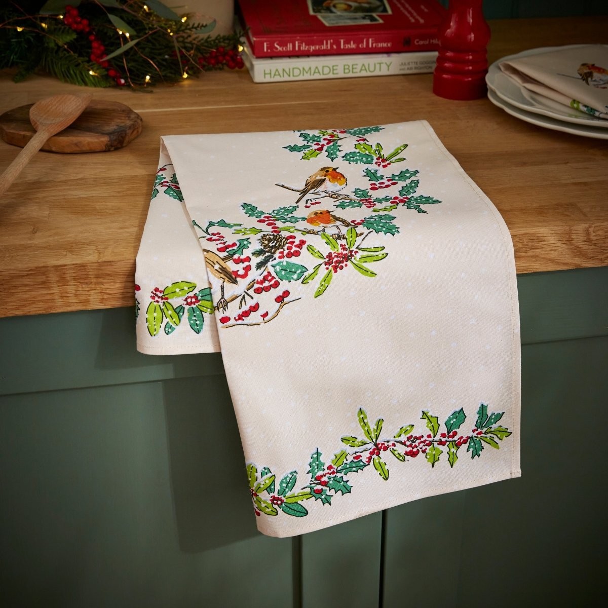 Christmas Robins Ulster Weavers Christmas tea towel cotton tea towel robin Xmas - Image 4