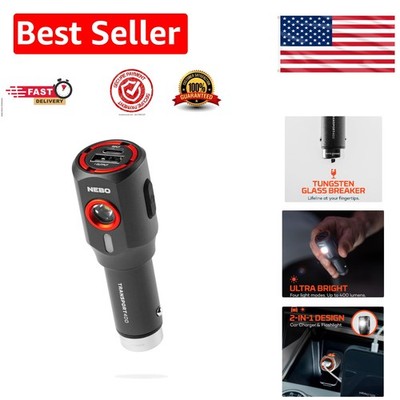All-in-One TRANSPORT 400: Emergency Flashlight & Car Charger with Magnetic Clip