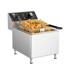 Deep Fryer with Single Basket, 1750W Electric Countertop Fryer 12.7Qt Heavy D...