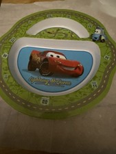 Cars Melamine 2 Part Divided 8  Plate Green R...