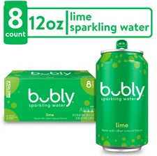 Bubly Lime Sparkling Water 12 fl oz 8-Pack Cans Refreshing Zero Calorie Drink