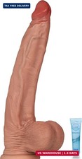 16 Inch Huge Thick Realistic Dildo, 3.4" Diameter Big Dildo Dual Density Silico