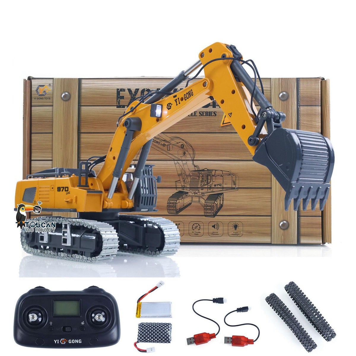 RC Excavator 1/50 Engineering ラジコン 1/50 RC Excavator K970 Engineering Vehicle Radio Control Electric