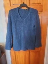 AMORE WOMEN'S BLUE Long SWEATER Size M  STRETCH MOHAIR BLEND NWOT 