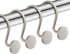 Nickel Shower Curtain Hooks Rustproof Metal Rings Heavy Duty Bathroom Set of 12