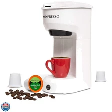2 in 1 Brewer Single Serve Coffee Maker for K Capsule and Ground Coffee, Sing...
