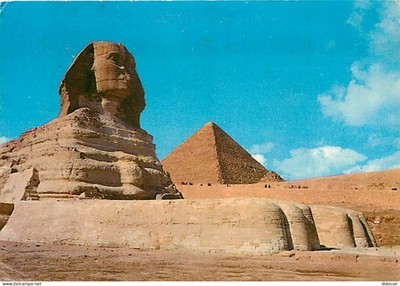 Postcard - Egypt - Giza - Giza - The Sphinx and the Pyramid of Cheops - V