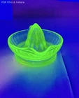 Uranium Glass Juicer Reamer Green Depression Glass Vintage Ribbed Spout