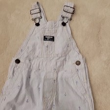 OshKosh B'gosh Nautical ANCHOR Stripe Shortalls Overall Shorts Size 3T
