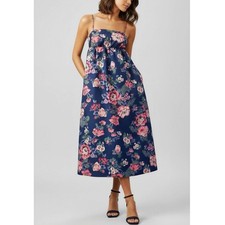 $248 NWT BHLDN Sophia Apron Midi Dress, Navy, XS