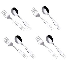 Kids Silverware 8 Piece Safe Flatware Set Fork Tablespoon Lunchbox