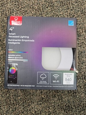 4'' Wi-Fi Smart RGB LED New Construction/Remodel Recessed Lighting Kit by Globe
