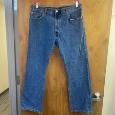 Levi's 517 Bootcut Jeans Men's Sz 38W 32L Blue Denim Pants Western Fade Red Tab