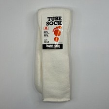 VTG 80's Mens White Tube Socks Cotton Blend Size 8-12 NOS 90s Twin City TCK USA