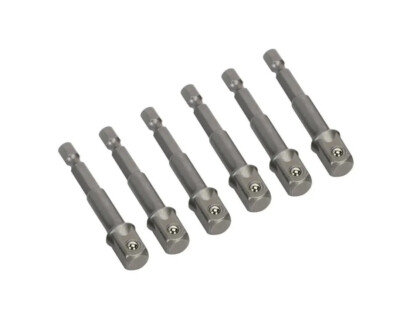 6pc-pack 3/8'' Power Drive Adaptor Extension Bar Drill Bits Socket Holder Adapter