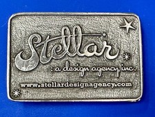 Stellar A Design Agency Vintage Advertising Company Promo Belt Buckle