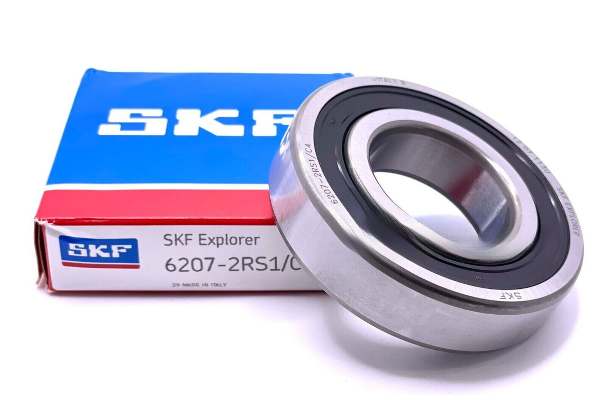 SKF 6207 2RS1 C4 DEEP GROOVE BALL BEARING, RUBBER SEALED 35x72x17