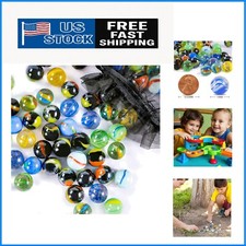 60 Colorful Glass Marbles Set, 0.6inch Bulk for Fun Kids' Games  Decoration
