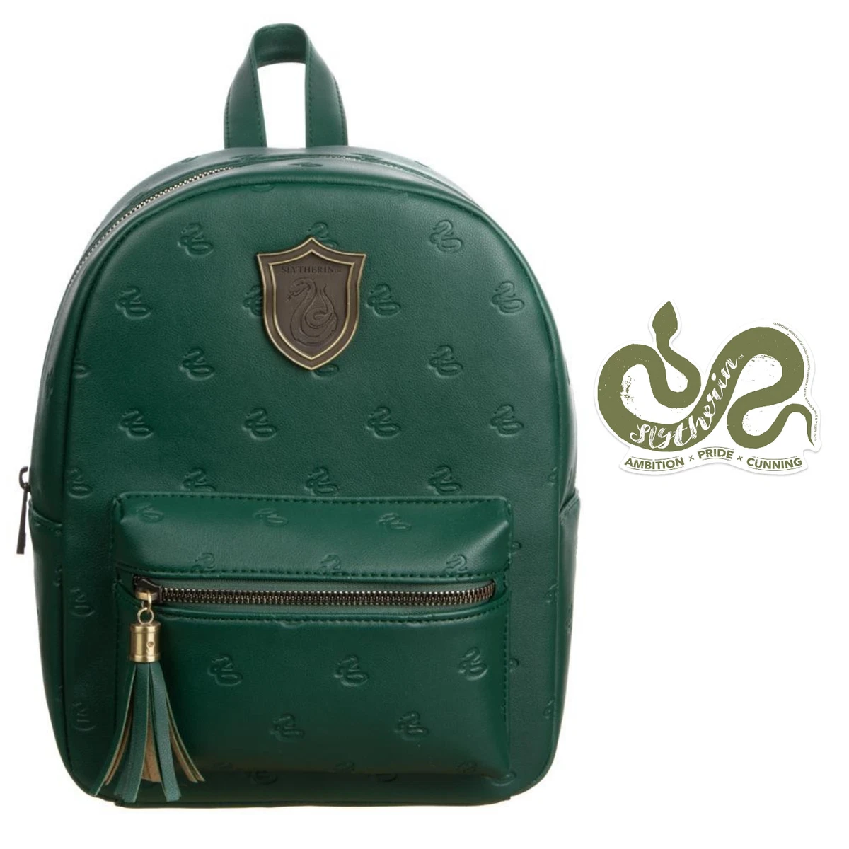 Harry Potter Slytherin Mini Backpack with Reusable Vinyl Gadget Sticker