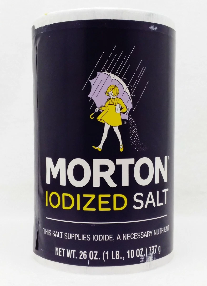 1 Morton IODIZED SALT Supplies Iodine A Necessary Nutrient 26 OZ