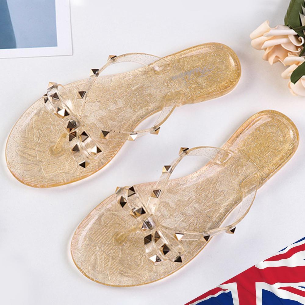 PANTOFOLA D’ORO Scarpe gelatina borchie sandali estivi spiaggia tinta unita con fiocco moda scivoli da donna