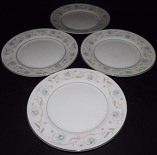 4 English Garden 1221 Bread Plates White Pastel Floral Fine China - Picture 2 of 12