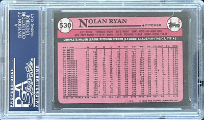 1989 TOPPS #530 NOLAN RYAN HOF PSA 10 GEM MT ASTROS | eBay