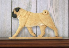 Pug Sign Plaque Wall Decor Fawn