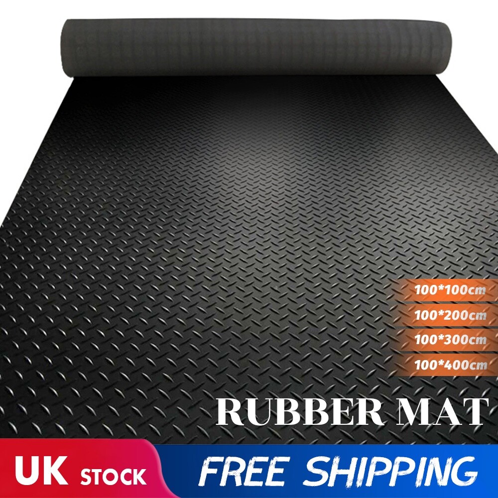 CHECKER PLATE RUBBER GARAGE FLOORING MATTING 1M WIDE X 3MM THICK A