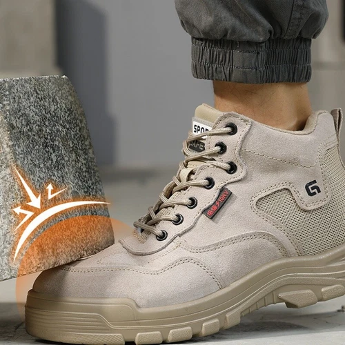 2025 Scarpe Antinfortunistiche Uomo Alte Top Cappuccio Acciaio Scarpe da Lavoro Protettive - - Foto 5 di 24